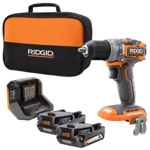 Ridgid 18V Brushless Hammer Drill Kit w/2-Batteries, Charger & Bag