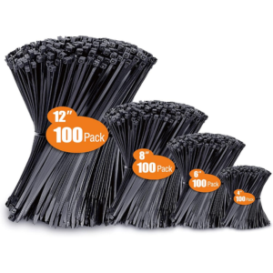 400-Pack Black Cable Zip Ties