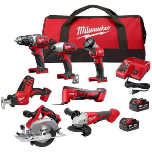 Milwaukee M18 18V Cordless 6-Tool Kit w/2-Batteries