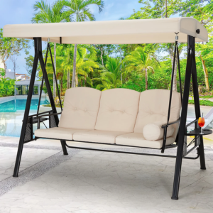 3-Seat Patio Swing Chair w/Canopy