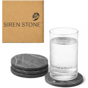 4-Piece Siren Stone Slate Coaster Set