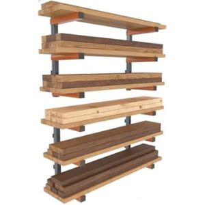2 Pack of 3-Level Wall Mount Lumber Storage Rack