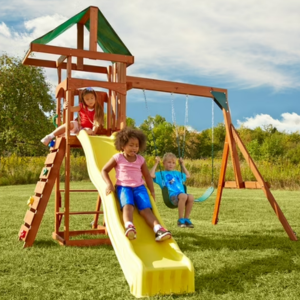 Swing-N-Slide Wood Backyard Playset w/Slide