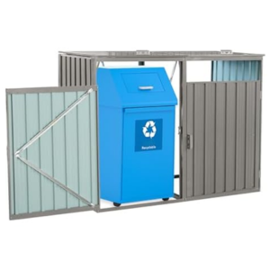Metal 2-Door Trash Can Storage Shed