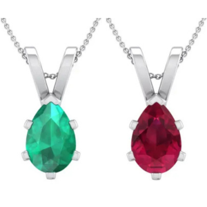 Solitaire Gemstone Necklaces In Sterling Silver