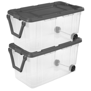 Sterilite 2-Pack 160Qt. Clear Wheeled Storage Bins