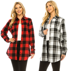 Haute Women's Flannel Tunic Shirt