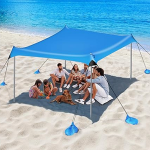 UPF50+ 10' Beach Sun Shelter w/Sandbags