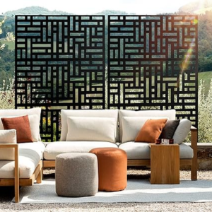 Outdoor Decorative 6' Metal Privacy Screen