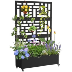 Galvanized Steel Planter Box w/Trellis