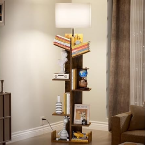 7-Tier Bookcase Tower w/Lamp