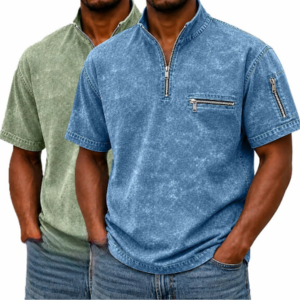 Men's 2-Pack Zip Up Henley Shirt