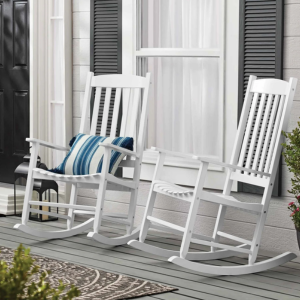 2-Pack Wood Outdoor Rocking Chairs