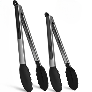 2-Piece Stainless Steel Silicone Tongs Set
