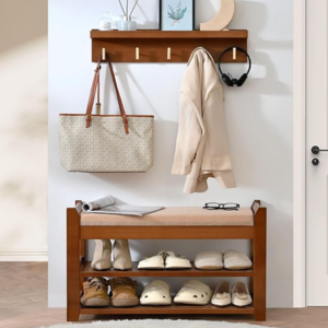 Entryway Hall Tree w/Bench & Shoe Storage