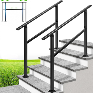 2-Pack Galvanized 4-Step Steel Handrail