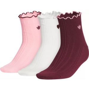 Adidas 3-Pack Ruffle Quarter Socks