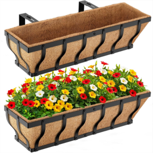 2-Pack Heavy Duty Railing Planter Boxes