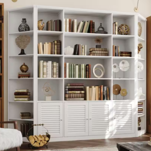 22-Tier Wood Open Tall Bookshelf