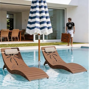 Set of 2 Folding in Pool Lounge Chairs