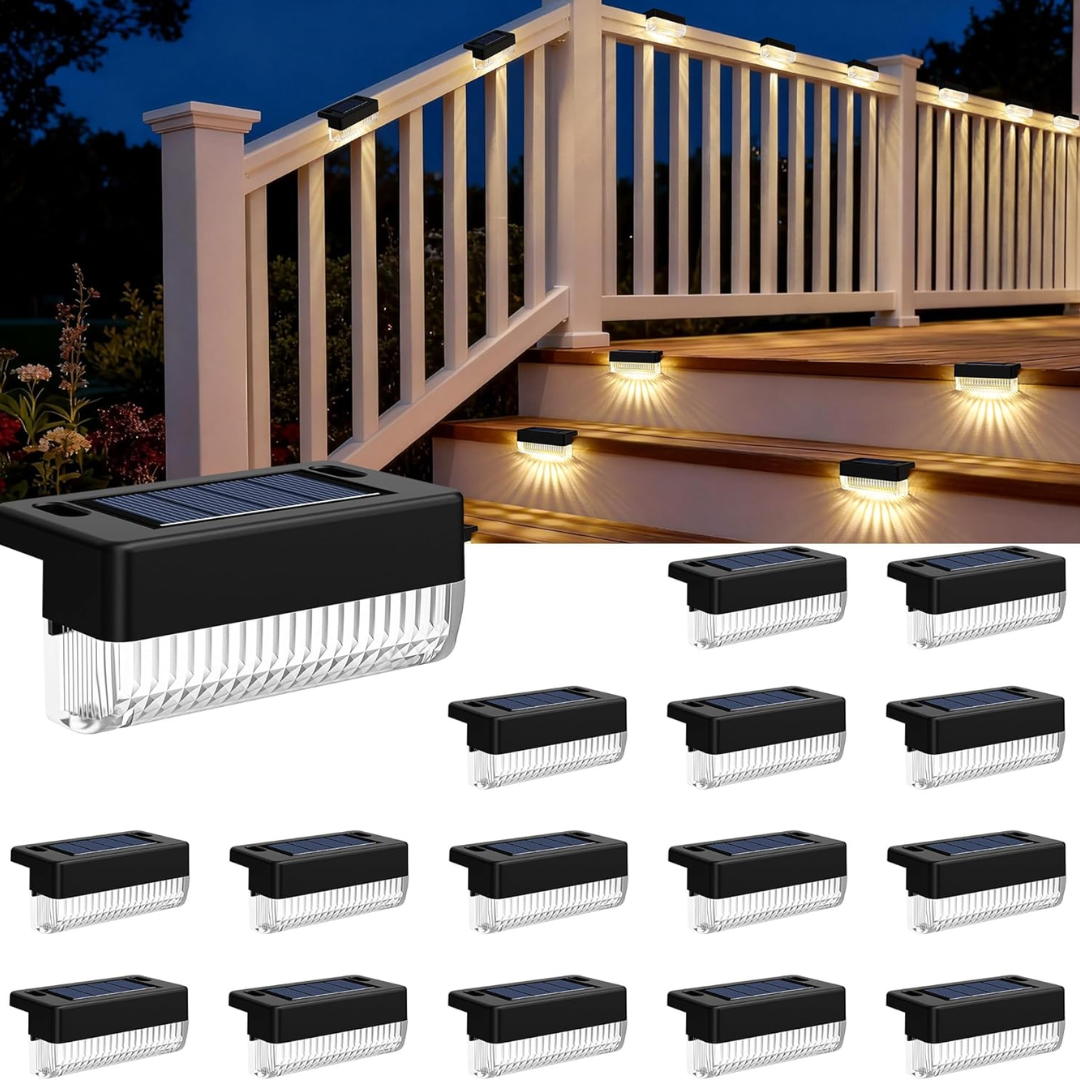 16-Pack Solar LED Deck & Step Lights
