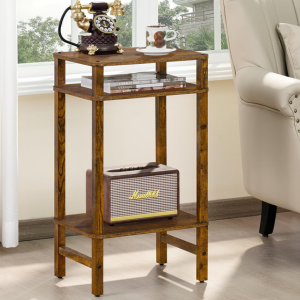 3-Tier Tall Wood Side Table