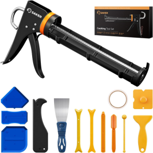 Saker Manual Caulk Gun Kit w/11-Piece Tool Set