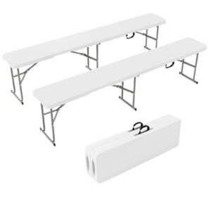 2-Pack 6' Plastic Folding Bench