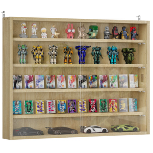 5-Tier Wall Mount Glass Display Cabinet