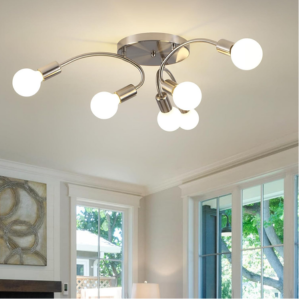 6-Lights Semi Flush Mount Sputnik Light Fixture