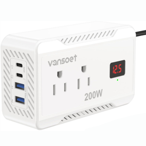 200W Car DC Power Inverter w/USB Ports