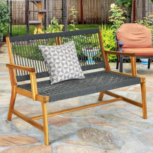 Outdoor Acacia Wood Loveseat