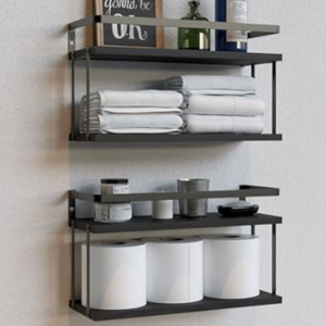 Wood 2-Tier Wall Shelf