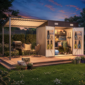 Outdoor 6' Storage Shed & Hardtop Gazebo
