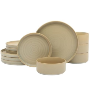 Gibson 12-Piece Porcelain Ceramic Dinnerware Set