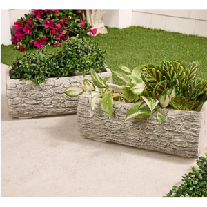 Martha Stewart 2-Pack Faux Bois Planters