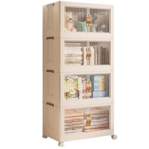 4-Tier Collapsible Stackable Storage Bins w/Lids