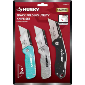 Husky 3-Pack Folding Utility Knife Set