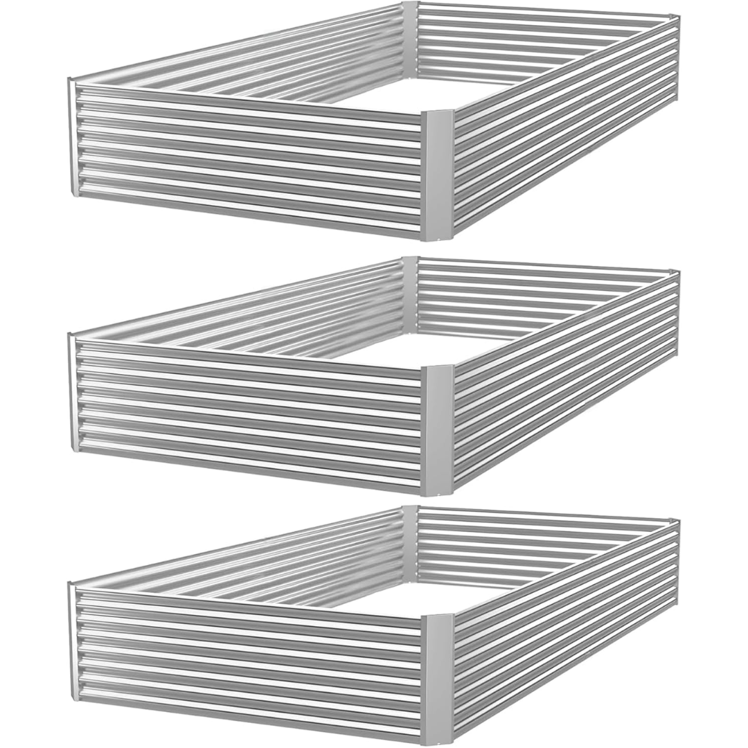 3-Pack Galvanized Steel  Raised 4' Garden Bed