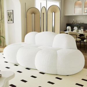 Oversizes Sherpa Memory Foam Bubble Curved Sofa