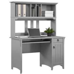 Farmhouse Computer Desk w/Drawers & Cabinets