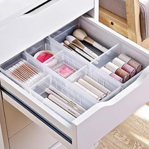 4-Piece Clear Plastic Drawer Organizer
