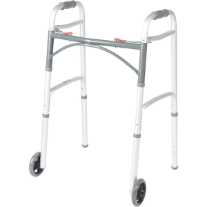 Drive Medical 2-Button Folding Walker w/Wheels