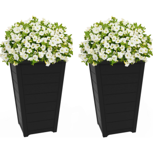 Keter 2-Pack Outdoor Resin Tall Planter