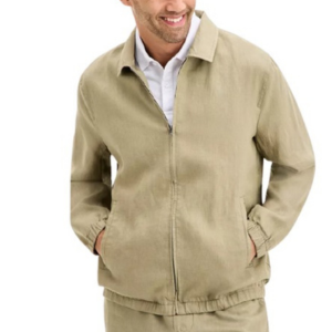 Club Room Men's Linen Bomber Jacket