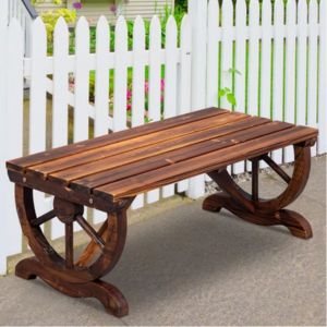 Rustic Wood 2-Person Garden Bench
