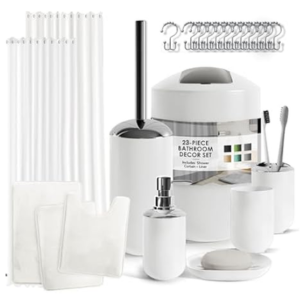23-Piece Shower Curtain Set w/Liner