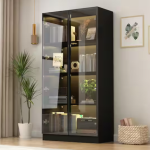 Lighted 2-Door Glass Display Cabinet