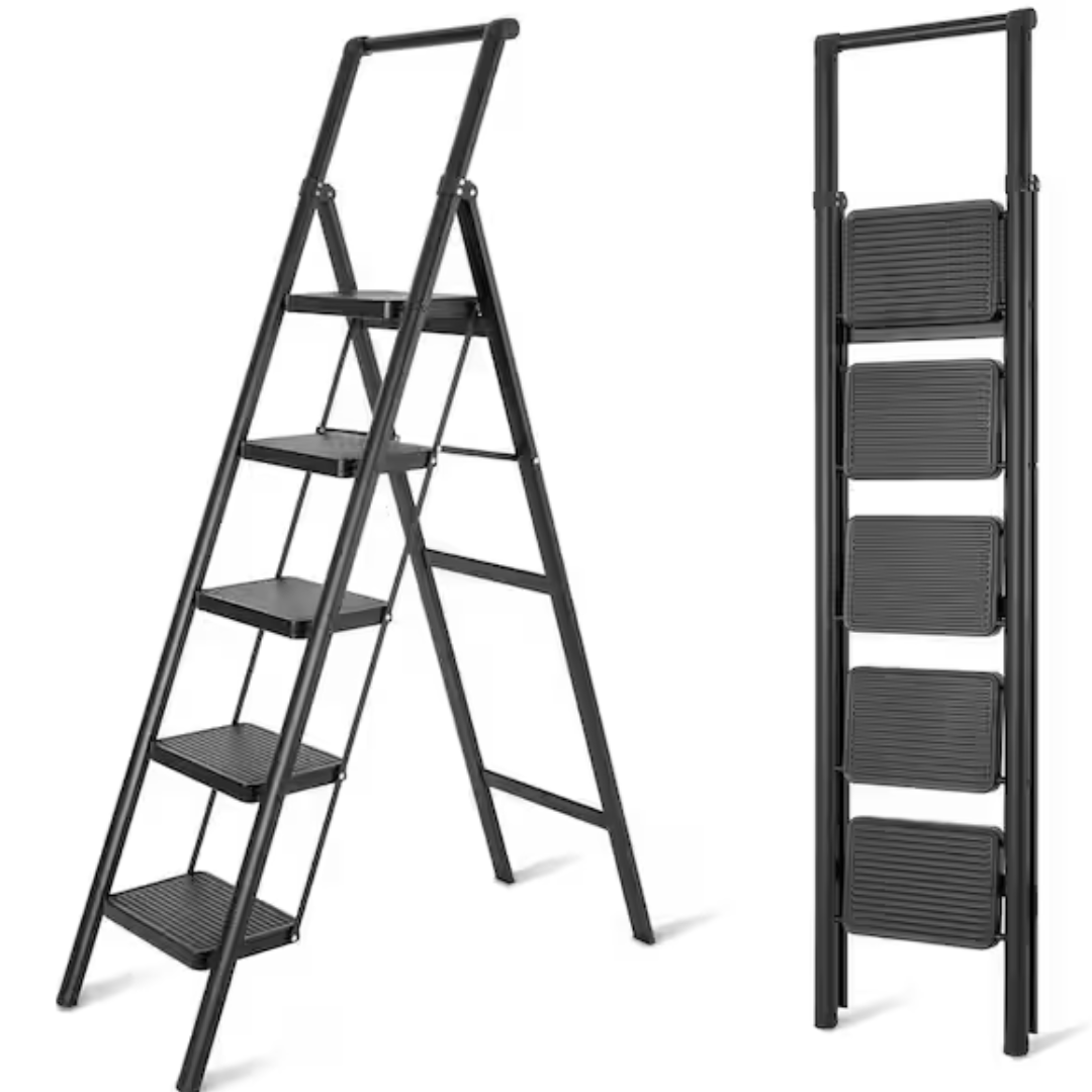 5-Step Steel Folding Step Stool Ladder