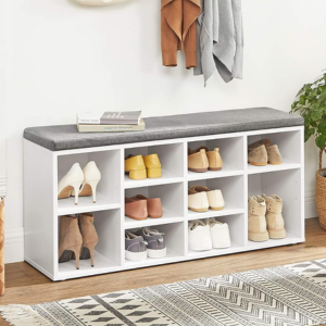 Entryway Shoe Storage Bench w/Padded Seat